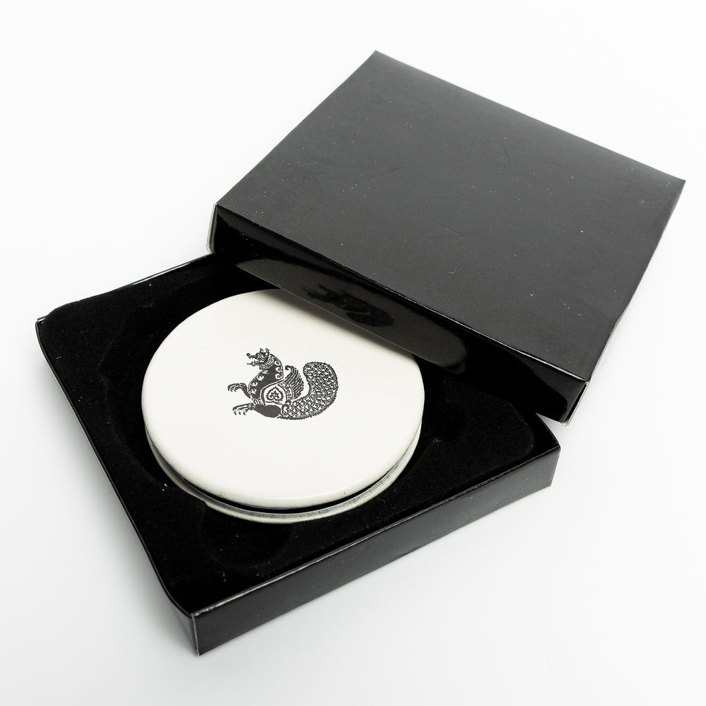 Avaz Twist Tower Pocket Mirror (Red / White)